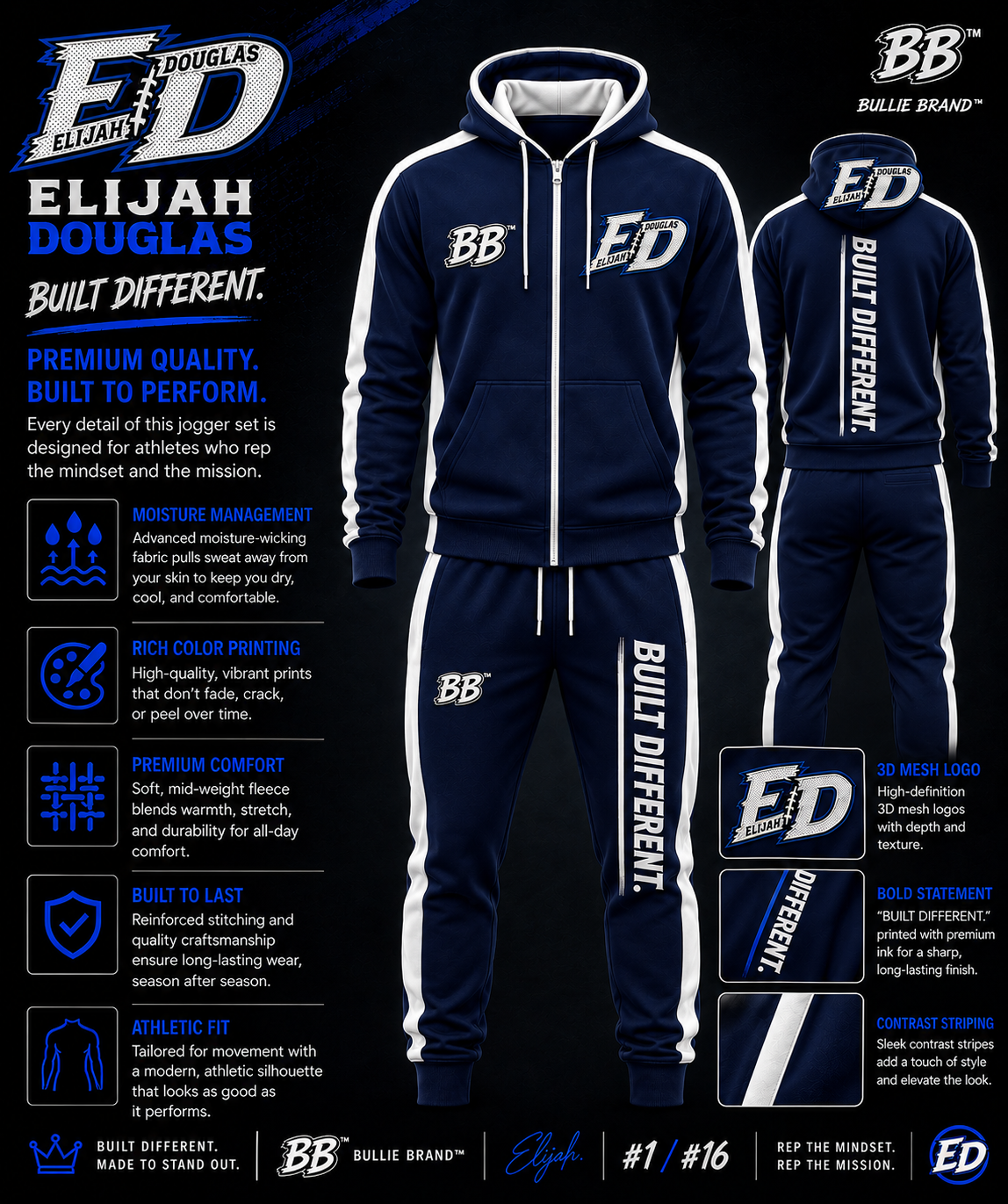 Elijah Douglas™ ED Built Different Premium Jogger Set